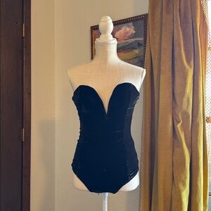 Rare London Black Velvet Bodysuit